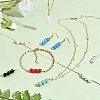 10Pcs Triple Shell Pearl Round Beaded Connector Charms PALLOY-SW00003-10-5