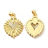 Rack Plating Brass Micro Pave Clear Cubic Zirconia Pendants KK-Q784-17G-1