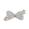 Brass Micro Pave Clear Cubic Zirconia Connector Charms KK-P275-36A-P-1