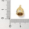 Rack Plating Brass Micro Pave Clear Cubic Zirconia Bead Cap Bails KK-L224-003G-3