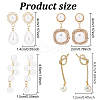 4 Pairs 4 Style Exquisite Plastic Imitation Pearl Beaded Dangle Stud Earrings EJEW-AN0002-09-3