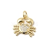 Brass Micro Pave Clear Cubic Zirconia Pendants KK-H267-065G-1