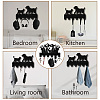 Black Wood & Iron Wall Mounted Hook Hangers DIY-WH0601-005-7