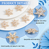 Fingerinspire 6Pcs 1-Hole Brass Micro Pave Clear Cubic Zirconia Shank Buttons BUTT-FG0001-35G-4