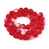 Frosted Transparent Glass Beads Strands GLAA-T032-T10mm-MBB09-2