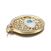 Brass Enamel Pendants X-ZIRC-F120-042G-3