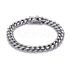 Tarnish Resistant Men's 304 Stainless Steel Cuban Link Chain Bracelets BJEW-P263-B01-P-1