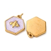304 Stainless Steel Enamel Pendants STAS-U061-37G-C06-2