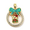 Christmas Brass Micro Pave Cubic Zirconia Pendant KK-H468-01D-01G-1