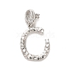 Rack Plating Brass Micro Pave Cubic Zirconia European Dangle Charms KK-L210-015P-C-1