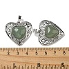 Natural Green Aventurine Peach Love Heart Pendants G-G158-01C-3