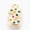 Brass Micro Pave Cubic Zirconia Charms ZIRC-F089-01G-S-2