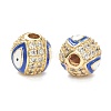 Brass Micro Pave Cubic Zirconia Beads X-ZIRC-A019-16G-A02-2