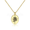 304 Stainless Steel Birth Month Flower Pendant Necklace HUDU-PW0001-034L-1