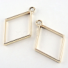 Rack Plating Alloy Rhombus Open Back Bezel Pendants LS-PALLOY-S047-14E-FF-1