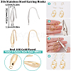 SUNNYCLUE 80Pcs 2 Colors 316 Surgical Stainless Steel Earring Hooks STAS-SC0005-66-2