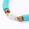 Handmade Polymer Clay Heishi Bead Stretch Bracelets BJEW-JB05095-04-2