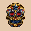 Skull Computerized Embroidery Cloth Sew on Patches PW-WG37707-04-1