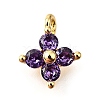 Brass Micro Pave Cubic Zirconia Pendants KK-D356-07G-G-1