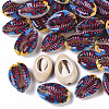 Printed Natural Cowrie Shell Beads X-SSHEL-R047-01-D04-1