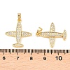 Brass Micro Pave Clear Cubic Zirconia Pendants KK-G549-18E-G-3