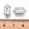 Brass Micro Pave Clear Cubic Zirconia Box Clasps KK-P291-30P-3