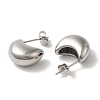 304 Stainless Steel Moon Stud Earrings for Wome EJEW-S237-01B-2