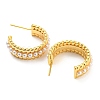 Rack Plating Brass Ring Stud Earrings with Plastic Pearl Beaded EJEW-A028-06G-2