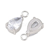 304 Stainless Steel Pave Cubic Zirconia Pendants STAS-P434-01P-2