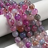 Faceted Natural Dragon Veins Agate Beads Strands G-F447-12mm-L03-2