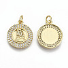 Brass Micro Pave Clear Cubic Zirconia Pendants ZIRC-S067-127-NF-2