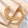 304 Stainless Steel Cuff Bangles for Women BJEW-B108-07G-2