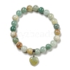 8.5mm Round Natural Flower Amazonite Beaded Stretch Bracelets BJEW-C074-01R-2