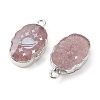 Natural Strawberry Quartz Oval Pendants G-C102-07P-04-2