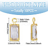 10Pcs Brass Pave Cubic Zirconia Rectangle Charms KK-TADJ0001-29-2