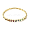 Brass Pave Cubic Zirconia Bangles for Women BJEW-B091-04G-2