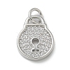 Rack Plating Brass Micro Pave Cubic Zirconia Pendants KK-K392-43P-1