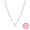 Anti-Tarnish 925 Sterling Silver Cubic Zirconia Pendant Necklaces for Women UW1038-2-1