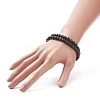 Natural Serpentine & Synthetic Non-magnetic Hematite Beads Energy Stretch Bracelets Set BJEW-JB07142-05-7