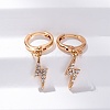 Brass Micro Pave Clear Cubic Zirconia Leverback Earrings EJEW-K300-22G-2