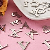 304 Stainless Steel Letter Pendant Rhinestone Settings STAS-TA0001-11P-6