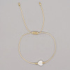 Easter Heart Shell & Brass Braided Cord Bracelets OU0830-3-1