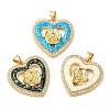 Rack Plating Brass Micro Pave Cubic Zirconia Pendants KK-P268-11A-G-1