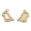 Brass Cubic Zirconia with Shell Pendants KK-K342-13G-2