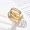 304 Stainless Steel Multilayer Open Cuff Rings RJEW-Z077-01G-04-3