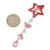 5Pcs Glass Beads and Alloy Star Snap Hair Clips PHAR-JH00124-3