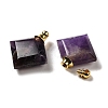 Natural Amethyst Perfume Bottle Pendants G-Z039-05G-06-2