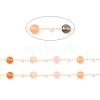 Colorful Cat Eye Flat Round & Glass Pearl Beaded Chains CHC-G017-13G-2