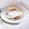 Ion Plating(IP) 304 Stainless Steel Hinged Bangles for Women BJEW-A011-22RG-2