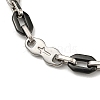 Two Tone 304 Stainless Steel Oval & Cross Link Chain Bracelet BJEW-B078-43BP-2